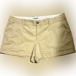 Old Navy Classic Tan Rolled Oats Chino Twill Mid Rise Shorts 12